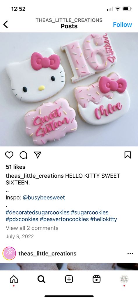 Hello Kitty Birthday Cookies, Hello Kitty Cookies Decorated, Hello Kitty Sugar Cookies, Kitty Cookies, Hello Kitty Cookies, Hello Kitty Birthday Cake, 18th Bday, Sugar Cookie Royal Icing, Sugar Cookie Designs