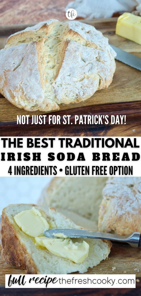 Gf Irish Soda Bread Recipe, High Altitude Irish Soda Bread, Gluten Free Cast Iron Bread, Traditional Soda Bread Recipe, Gf Soda Bread Recipe, Simple Irish Soda Bread, Authentic Irish Soda Bread, Irish Soda Bread Recipe Without Buttermilk, Gluten Free Irish Soda Bread Easy