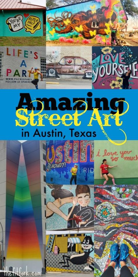 Amazing Street Art in Austin Texas: a collection of iconic and eclectic murals, mosaics and other colorful sights in this fun, laid-back, live-music town. Austin Murals, Amazing Street Art, College Town, Life Inspiration, Austin Texas, Show Up, Enjoy Life, Live Music, Austin