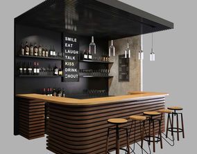 3d Bar Design, Bar 3d Design, U Shape Bar Design, Loft Bar Ideas, Mini Bar Cafe, Mini Bar Designs For Home, Small Bar Design, Bar Counter Design Home, Cafe Bar Counter