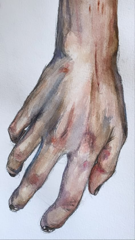 Watercolor Hands, Simple Art Drawings, Art Drawing Ideas, Simple Drawing Ideas, Sketch Simple, Easy Tattoo, Poses Art, Hand Paintings, Gcse Art Sketchbook