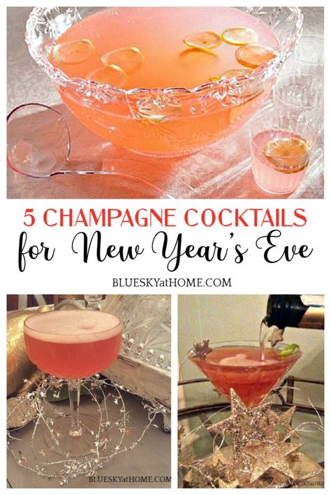 Nye Drinks, New Years Eve Drinks, New Year's Drinks, New Years Cocktails, Champagne Punch, Champagne Drinks, Champagne Cocktails, Cranberry Juice Cocktail, Sparkling Cocktail