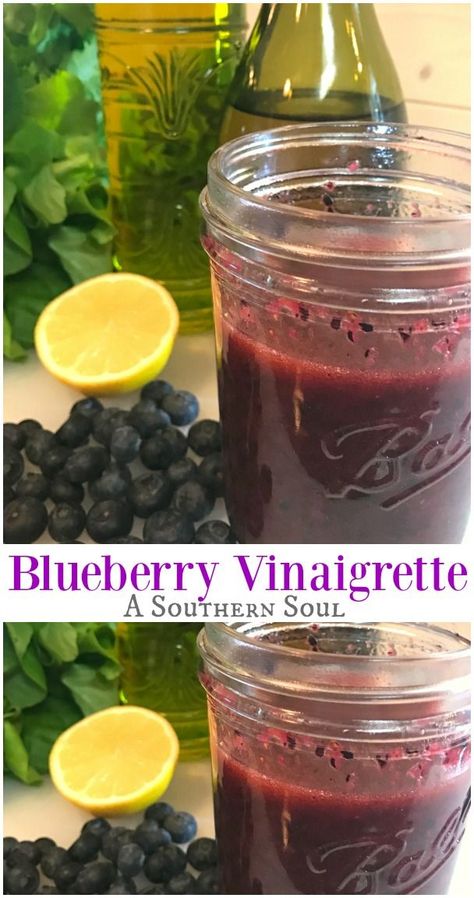 Dress up your salads with this blueberry vinaigrette. Healthy & no guilt! Berry Salad Dressing, Blueberry Salad Dressing, Blueberry Honey, Blueberry Vinaigrette, Grilled Steak Salad, Vinaigrette Dressing Recipe, A Southern Soul, Fresh Recipe, Blueberry Salad