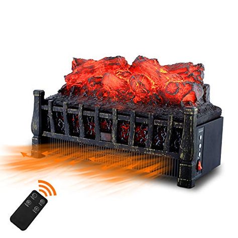 Sunday Living Electric Log Set Heater, Insert Fireplace Heater with Realistic Flame and Ember Bed, 21 Inch, Adjustabl... Bed Heater, Small Electric Fireplace, Insert Fireplace, Electric Fireplace Logs, Fake Fire, Electric Logs, Portable Fireplace, Wall Mounted Fireplace, Mantel Surround