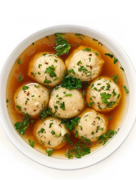 Comforting matzo ball soup enhanced with a generous sprinkle of parsley, perfect for a soothing meal. stock image Traditional Matzo Ball Soup Recipe, Vegetarian Matzo Ball Soup Recipe, Vegetarian Matzo Ball Soup, Jewish Matzo Ball Soup Recipe, Matzo Ball, Matzo Ball Soup, Matzoh Ball, Matzo, Parsley