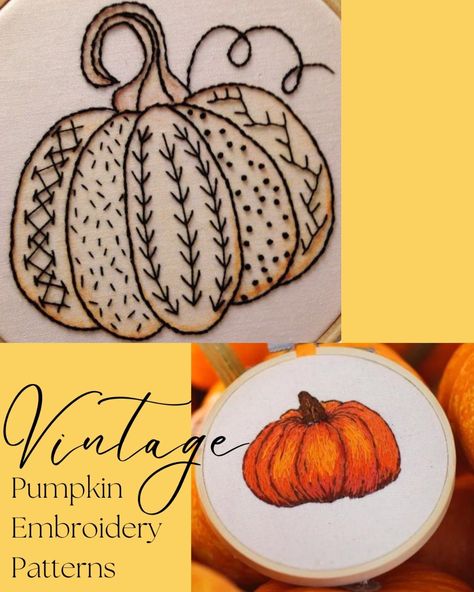 Fall Embroidery Patterns Free, Free Printable Embroidery Patterns, Fall Hand Embroidery Patterns Free, Halloween Embroidery Patterns Free, Easy Fall Embroidery Patterns, Embroidered Pumpkin, Pumpkin Embroidery Tutorial, Hand Embroidery Fall Designs, Pumpkin Embroidery