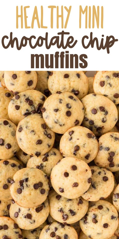 These easy healthy mini chocolate chip muffins are the best muffins for kids! Secretly made super soft and fluffy with greek yogurt for added protein. You have to try these! Muffins For Kids, Healthy Muffins For Kids, Greek Yogurt Chocolate, Mini Muffin Recipe, Mini Chocolate Chip Muffins, Yogurt Chocolate, Healthy Homemade Snacks, Easy Snacks For Kids, Savory Treats