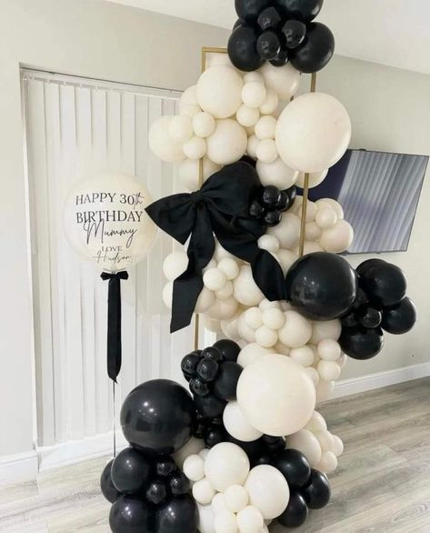 Black And White Balloons, 39th Birthday, Bridal Shower Balloons, Graduation Party Planning, 21st Party, Clear Balloons, 28th Birthday, Birthday Party Theme Decorations, Happy 30th Birthday