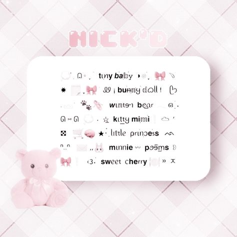 Nickname Soft, Soft Nicknames, Nicknames For Boyfriends, Cute Emoji Combinations, Cool Text Symbols, Cute Bios, Cute Text Symbols, Cute Backgrounds For Iphone, Cute Nicknames