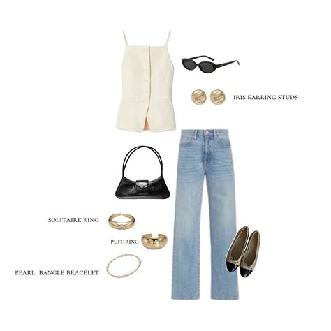 mid week outfit inspo ⭐️👜all jewelry from @shopmalaco outfit inspo trendy chic casual outfit inspo date night outfit chic city outfits denim jeans kitten heels ballet flats gold jewelry girls night outfit grwm Jeans And Flats Outfit, Chic City Outfits, Outfit Inspo Date Night, Office Fits, Girls Night Outfit, Gold Ballet Flats, Jeans And Flats, Flats Outfit, Outfit Chic