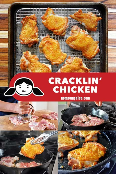 Cracklin' Chicken is the best and easiest way to make fried chicken! It also happens to be Whole30-friendly, gluten-free, and keto-friendly as well! #nomnompaleo #paleo #glutenfree #keto #whole30 Chicken Cracklin, Cracklin Chicken, Paleo Comfort Food, Crispy Chicken Thighs, Whole30 Dinner Recipes, Chicken Cooking, Paleo Gluten Free Recipes, Making Fried Chicken, Paleo Chicken Recipes