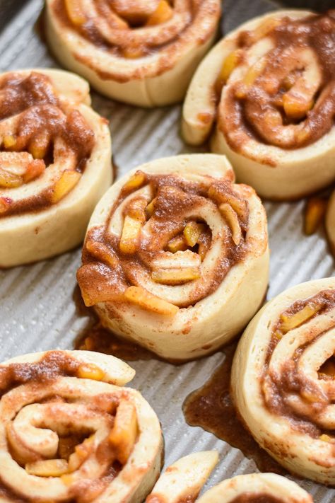 Peach Cobbler Cinnamon Rolls • Dance Around the Kitchen Simple Cinnamon Roll Icing, Peach Rolls, Peach Cobbler Cinnamon Rolls, Dance Around The Kitchen, Peach Glaze, Cinnamon Roll Icing, Rolls Homemade, Apple Cinnamon Rolls, Pumpkin Cinnamon Rolls