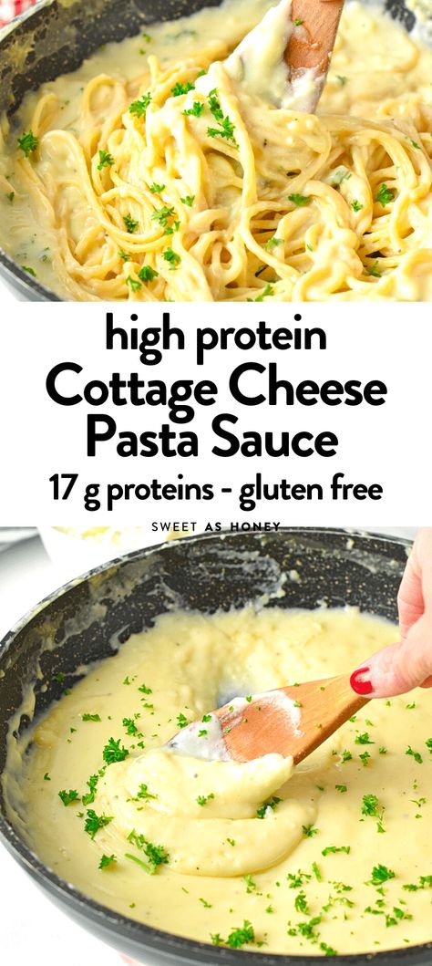 Sauce With Cottage Cheese, Protein Pasta Sauce, Cottage Cheese Pasta Sauce, Cheese Pasta Sauce, Protein Cottage Cheese, Cottage Cheese Pasta, Cottage Cheese Recipes Healthy, Cheese Sauce For Pasta, Protein Pasta