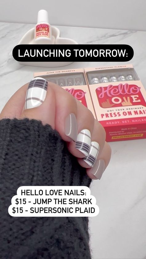 helloloveyourmani on Instagram: Two new nails are launching tomorrow at 12pm est! 😍 • Follow me to see more Hello Love nails! ❤️ • Shop my nails at the link in my bio or… Hello Love Nails, Hello Love, New Nails, O Love, My Nails, Love Nails, Press On Nails, Follow Me, Nail Designs