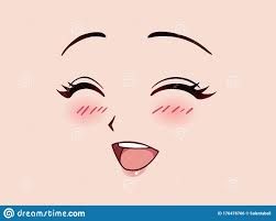 Happy Anime Face. Manga Style Closed Eyes, Little Nose And Kawaii Mouth Stock Vector - Illustration of female, drawing: 176476766 Anime Eyes And Mouth Drawing, Anime Face Close Up, Anime Eyes Closed Reference, Happy Mouth Reference, Anime Mouth Female, Happy Anime Eyes Drawing, Happy Anime Drawing, Closed Eye Smile Drawing, Anime Mouth Drawing Female