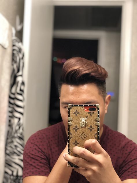 Men’s chocolate brown hair Brown Hair Color Men, Spikes Hair, Mocha Brown Hair Color, Mocha Brown Hair, Short Spiked Hair, Chocolate Brown Hair, Spiked Hair, Copper Hair Color, Copper Hair