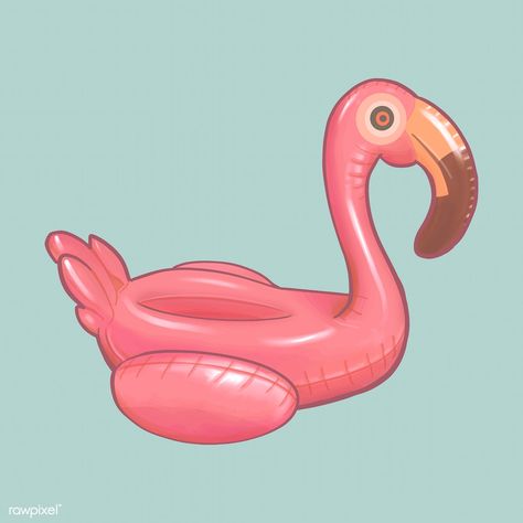 Pink inflatable beach flamingo toy | free image by rawpixel.com Flamingo Toy, Pink Drawing, Drawing Blue, Good Illustration, Plastic Beach, Cocktail Illustration, Summer Fresh, Tree Illustration, Travel Illustration