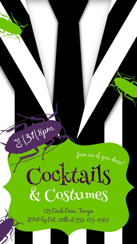 Unleash a world of whimsy with our Editable Bug and Beetle Halloween Party Invitation. This invitation, available as instant download, lets you dive into DIY creativity. With its enchanting black, white, purple, and green palette, it sets the stage for a truly unique celebration. Whether you're hosting a Halloween movie bash or a Beetlejuice-themed extravaganza, our invitation provides a seamless editing experience. Customize effortlessly, infusing your style into every detail. 🪳🪳 Beetlejuice Halloween Invitations, Beetlejuice Invitations Templates, Beetlejuice Party Invitation, Beetlejuice Invitations, Beetle Juice Themed Party, Beetlejuice Theme Party, Halloween Invitation, Beetle Juice Party, Beetlejuice Party Ideas