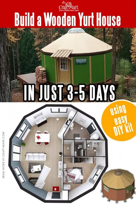 Small Round House Plans, Yurt House Plans, Yurt Plans, Yurt Living Off Grid, Yurt Cabin, Round Homes Design, Build A Yurt, Round Homes, Yurt Decorating Ideas