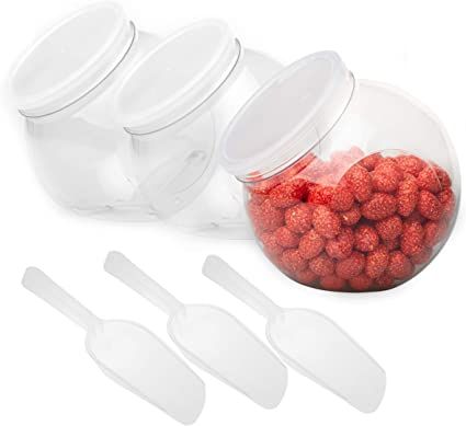 Party Candy Table, Candy Buffet Containers, Candy Buffet Bar, Plastic Candy Jars, Plastic Jars With Lids, Candy Display, Cereal Dispenser, Food Storage Container Set, Airtight Food Storage