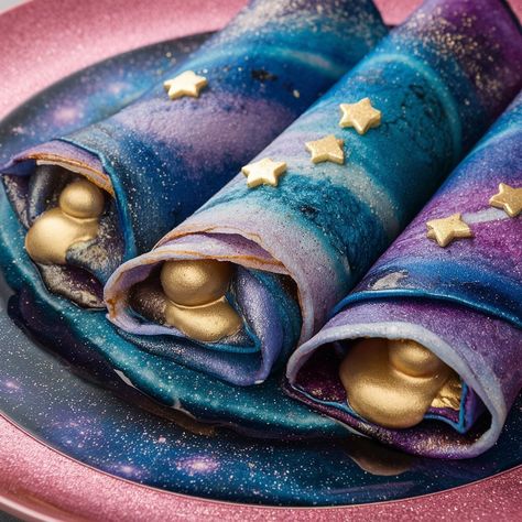 These galaxy crepes look out of this world✨ Absolutely inspired by @burpee_vet. I hope you like it!🌌 . . . . #galaxy #crepes #aiart #digitalart #aiartwork Galaxy Food, Galaxy Pancakes, Galaxy Themed Drinks, Galaxy Chocolate Aesthetic, Galaxy’s Edge Food, Galaxy Print, I Hope, Burpees, Out Of This World