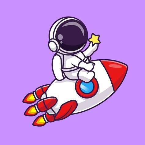 Vector gratuito lindo astronauta montand... | Free Vector #Freepik #freevector #cohete-animado #lindo-astronauta #astronauta-animado #astronauta-logo Cute Astraunaut Cartoon, Astronaut Illustration Art, Space Cartoon Drawing, Space Rocket Drawing, Cute Astronaut Drawing, Science And Technology Illustration, Astronaut Cartoon Cute, Space Rocket Illustration, Space Illustration Art