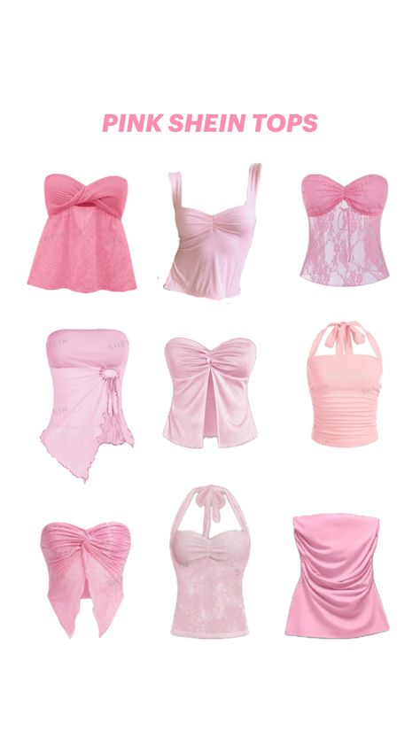 PINK TOPS, pink, tops, aesthetic, clothes, going out, Pink Tops Aesthetic, Pink Corset Top, Disco Theme, Mermaid Halloween, Pink Corset, Shein Tops, Cute Fits, Corset Top, Pink Tops