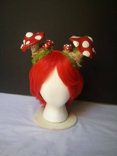 Mushroom Headpiece, Mushroom Clothing, Cottagecore Crafts, Mushroom Outfit, Fairy Headband, Flower Outfit, Crown Fairy, Fairy Headpiece, Faerie Garden