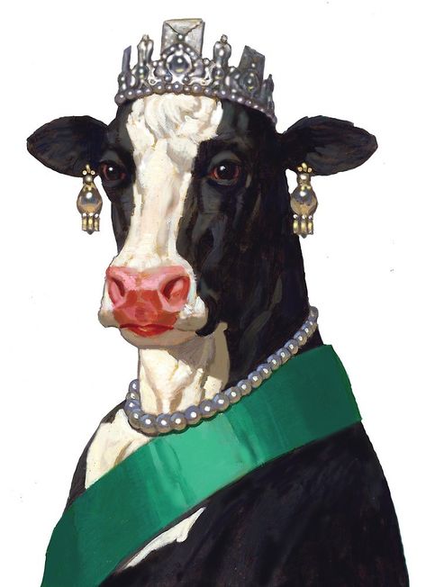 Cow Art Print, Arte Peculiar, Cow Pictures, Animal Portraits Art, 다크 판타지, Cow Art, A Cow, Weird Art, Funky Art