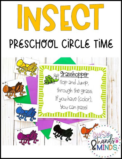 Insect Preschool, Preschool Insects Activities, Preschool Bug Theme, Toddler Circle Time, Preschool Circle Time Activities, Circle Time Games, Educational Games For Preschoolers, Hungry Caterpillar Activities, Bug Activities