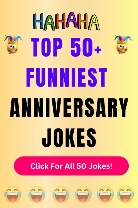 Check Out The Top 50+ Funny Anniversary Jokes And Puns. Click For All 50+ Hilarious Anniversary Jokes! Happy Anniversary Funny Couple Hilarious, Anniversary Puns, Anniversary Jokes, Happy Anniversary Funny, Jokes And Puns, Indian Jokes, Funny Anniversary, Funny Jokes To Tell, 10th Wedding Anniversary