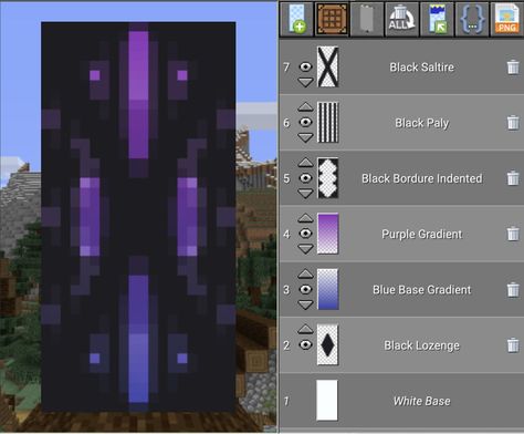 Minecraft Banner Designs For Shields, Minecraft Banner Designs Purple, Cute Banner Patterns Minecraft, Minecraft Flags Banners, Minecraft Banners Designs, Banner Ideas Minecraft, Banner Patterns Minecraft, Cute Minecraft Banner Designs, Minecraft Flag Design