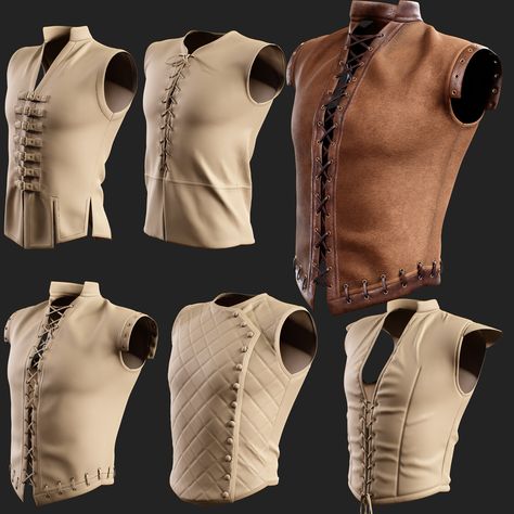 Medieval Fantasy Clothing, Medieval Men, Gender Neutral Outfits, Viking Cosplay, Men Vest, Super Suit, Medieval Clothes, History Fashion, Medieval Costume