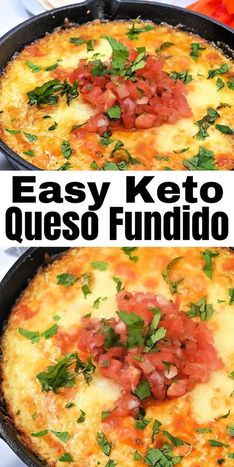 Keto Queso Fundido - Easy To Make Recipe Dinner For Crowd, Keto Queso, Snack Dip Recipes, Queso Fundido Recipe, Fundido Recipe, Chili Cheese Nachos, Spiced Beef, Queso Fundido, Cheese Quesadilla