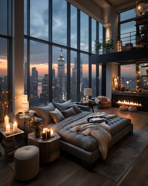 View from a penthouse, NYC | MATTHEW'S ISLAND New York Penthouse Aesthetic, Penthouse Apartment Bedroom, Cozy Penthouse, Chill Apartment, Dream Penthouse, Penthouse Aesthetic, Home Decor And Organization, Chic Apartment Decor, Penthouse Luxury