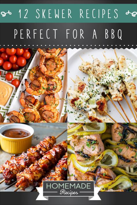 Fresh Mozzarella Recipe, Backyard Party Food, Fish And Veggies, Chicken Satay Recipe, Fajita Vegetables, Bbq Pork Ribs, Veggie Skewers, Bbq Shrimp, Grilled Meat Recipes