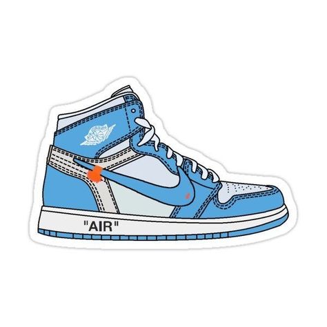 Nike Wallpaper Iphone, Jordan 1 Blue, Sneakers Drawing, Shoes Wallpaper, Preppy Stickers, Blue Jordans, Cute Laptop Stickers, Green Sticker, Sneaker Art