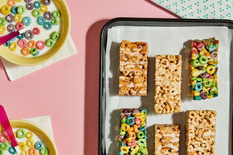 Milk And Cereal Bars, Milk And Cereal, Cereal Bars Recipes, Types Of Cereal, Honey Nut Cheerios, Toffee Bars, Cereal Bar, Cinnamon Toast Crunch, Cereal Bars