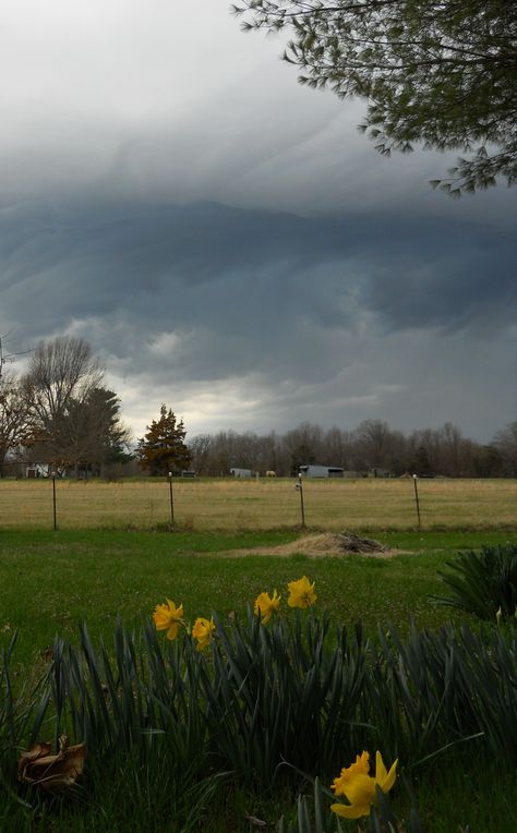 Spring storm Spring Storm Aesthetic, Spring Farm Aesthetic, Spring Thunderstorms, Lovelight Farms, Anna Aesthetic, Spring Smells, Gathering Storm, Thunderstorm Clouds, Country Spring