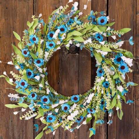 PRICES MAY VARY. 【Versatile Home Decor】- This beautiful artificial wreath is perfect for decorating your front door, porch, wall, window, fireplace, farmhouse, living room, centerpiece party and wedding. At the same time, it can also be used as an unique decoration for various festivals in spring and summer. It will provide your home a feeling of natural and vitality. 【Realistic Appearance】- These flowers and leaves on the spring wreath are made of premium EVA, paper and PET material which are r Wedding Farmhouse, Summer Interior, Spring Summer Wreath, Easy Wreaths, Lavender Wreath, Pretty Wreath, Farmhouse Holiday, Holiday Bows, Artificial Wreath