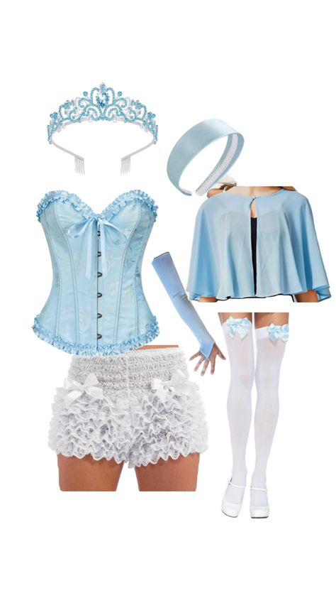 DIY Cinderella - college Cinderella - cute Cinderella costume Cute Cinderella Costume, Diy Cinderella Costume, Cinderella Halloween Costume, Costume College, Princess Halloween Costume, Cinderella Costume, Country Concert Outfit, Halloween Costumes College, Country Concerts