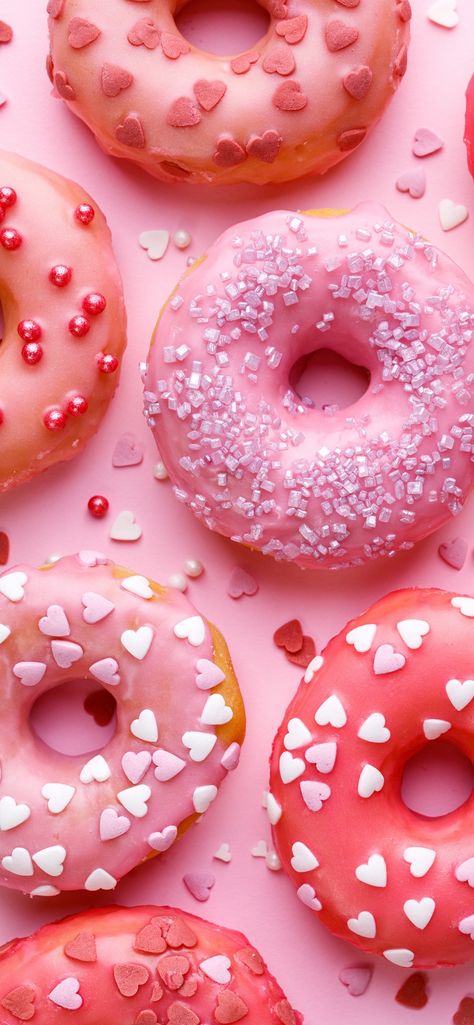 Colorful Snacks, Donut Background, Vegan Doughnuts, Pink Doughnuts, Galaxy Wallpapers, Iphone Wallpaper Glitter, Pink Wallpaper Girly, Coffee And Donuts, Snoopy Wallpaper