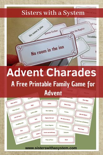 FREE Advent Charades Game Advent Games, Bible Charades, Holiday Charades, Advent Family, Game For Christmas, Christmas Charades, Charades Game, Christmas Bible, Math Formulas