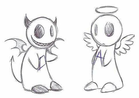 Scary Drawings, Arte Doodle, Creepy Drawings, Angel Drawing, Odaiba, Dark Art Drawings, Graffiti Drawing, Angel And Devil, Cool Art Drawings