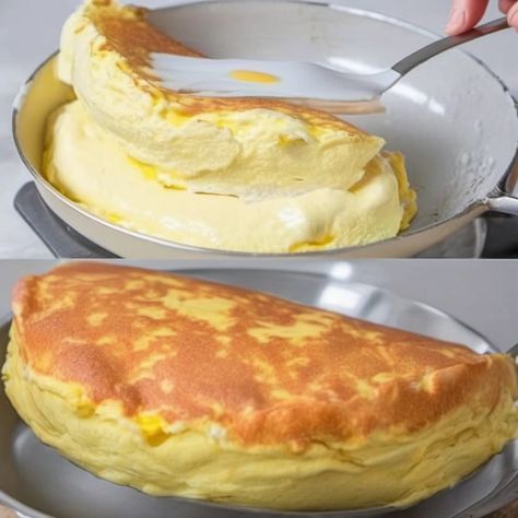 Light and fluffy omelet for breakfast. How To Make Fluffy Omelettes, How To Make A Fluffy Omelette, Fluffy Omelette Recipe, Omlet Recipes, Biscuits And Gravy Casserole, Breakfast Omelette, Easy Ice Cream Recipe, Breakfast Eggs, Baked Corn