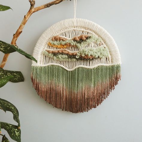 Round Macrame Wall Hanging, Round Macrame, Yarn Macrame, Handmade Wall Hangings, Yarn Wall Hanging, The Calm, Boho Nursery, Art Large, Round Design