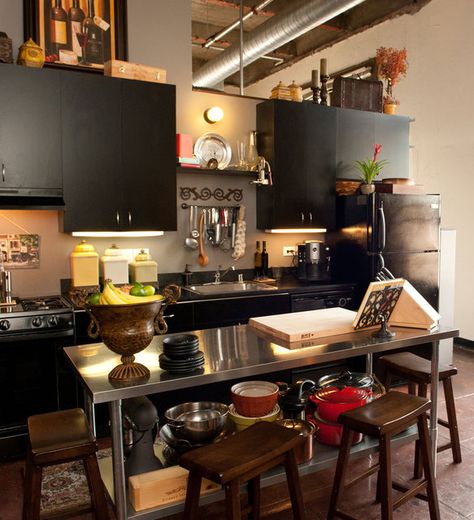 . Loft Kitchens, Apartment Therapy House Tours, Kitchen Spotlights, Kitchen Loft, Contemporary Loft, Vintage Apartment, Downtown Lofts, Loft Kitchen, Fashion 2014