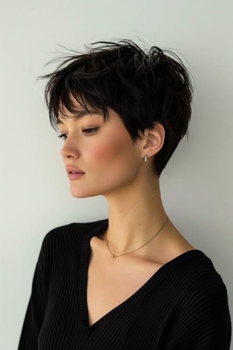 Discover pixie cuts that range from edgy to textured, tailored to suit any face shape or style. Get inspired here. Pixie Haircut Textured Hair, Pixie Textured Hair, Female Pixie Haircut, Super Short Hair Styles For Women, Pixie With Long Top, Cute Pixie Haircuts For Round Faces, Piecey Pixie Haircut, Square Face Short Haircut, Pixie Cut Middle Part