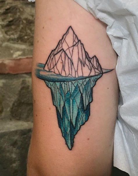 Iceberg Tattoo, Ice Tattoo, Alaska Tattoo, Manga Tattoo, Traditional Tattoo Sleeve, Black Light Posters, Fire Tattoo, Sleeves Ideas, Face Tattoo