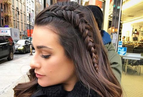 Colour For Dark Hair, Lea Michele Hair, Easy Fishtail Braid, Braids Fishtail, Celebrities Hairstyles, Lea Michele Glee, Lea Michele And Cory Monteith, Lea Michelle, Fishtail Braids